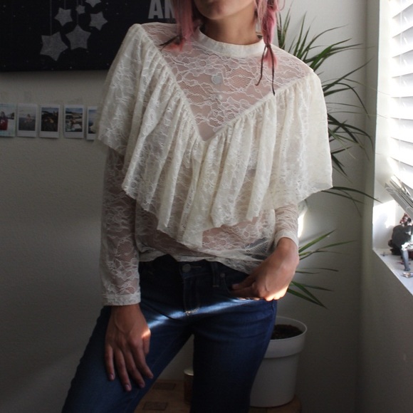 Zara Basic Lace Top - Picture 6 of 7